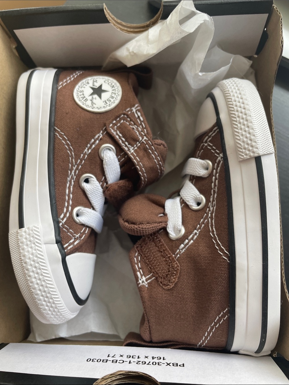 Converse Kids Brown High Top Sneakers with White Trim
